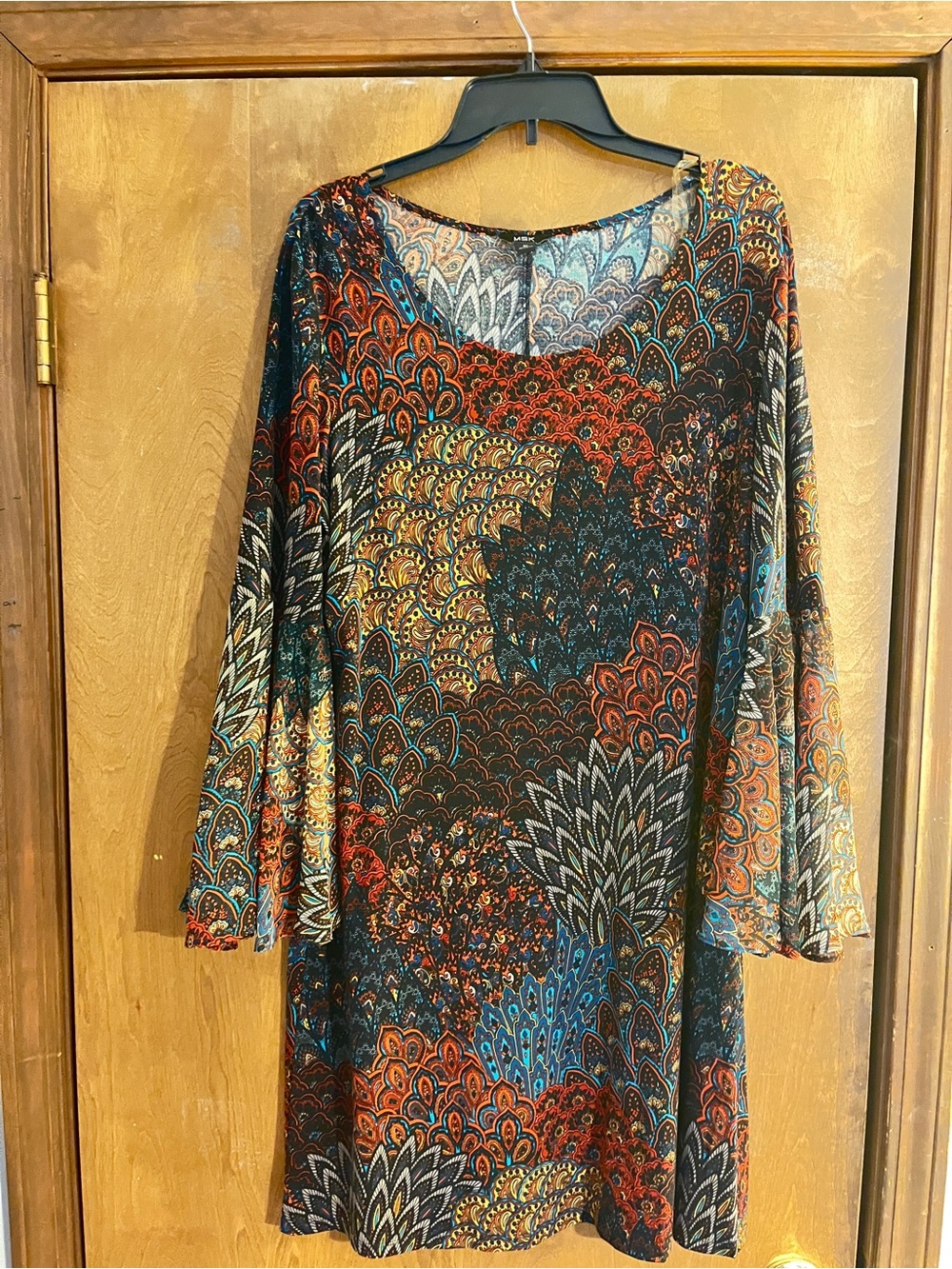 MSK Multicolor Floral Paisley Long Sleeve Shift Dress
